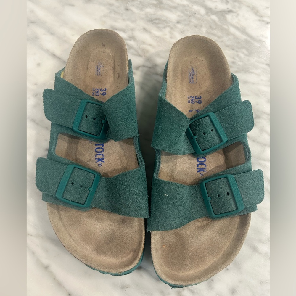 Birkenstock Arizona women’s sandals, teal, size 39